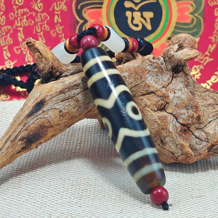 Tibet Agate Dzi Protection Energy Pendant - BuddhaEnergyHealing