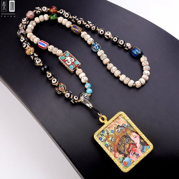 Tibet Dzi Beads Xingyue Bodhi Amulet Lanyard - BuddhaEnergyHealing