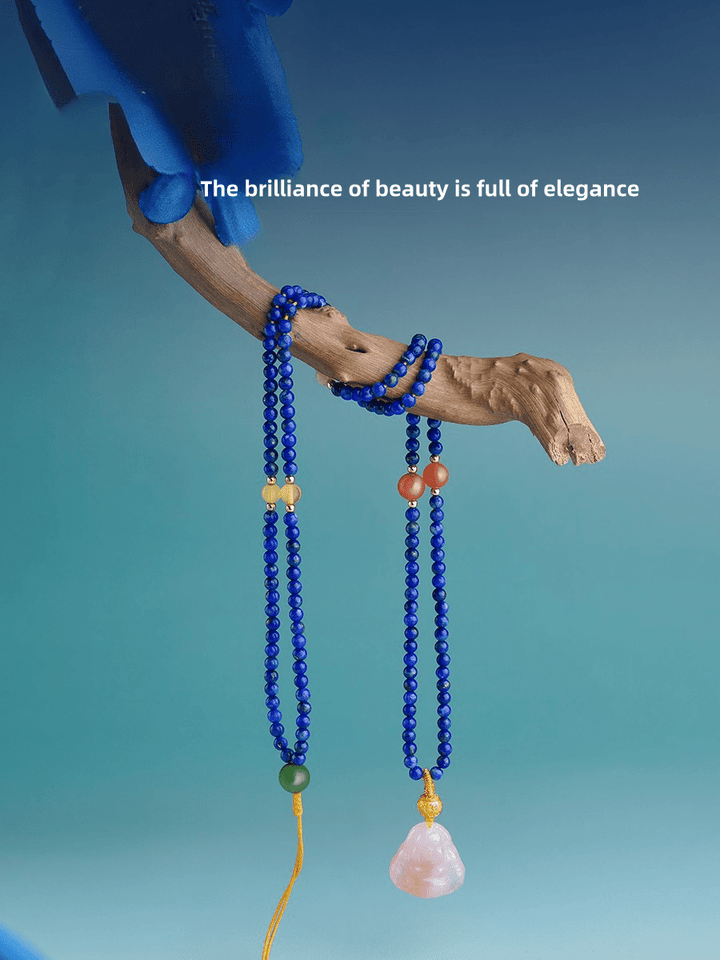 Tibet Potala Palace Lapis Lazuli Meditation Energy Necklace - BuddhaEnergyHealing