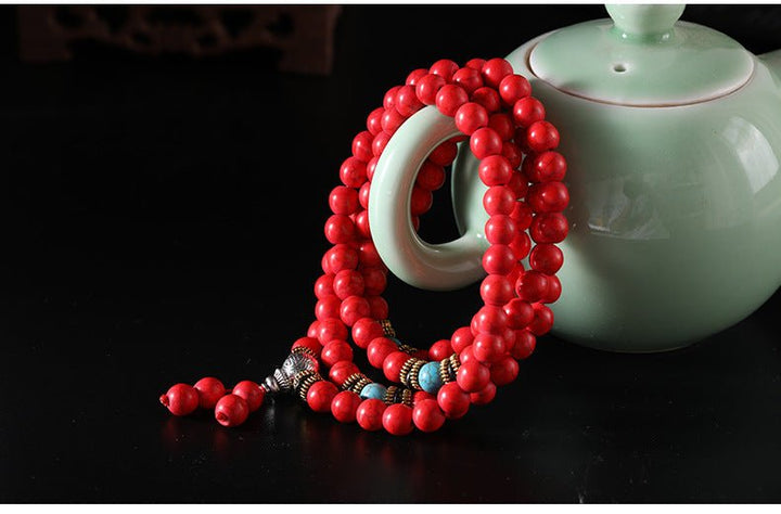 Tibetan 108 - Piece Optimized Turquoise Beads Meditation Energy Bracelet - BuddhaEnergyHealing