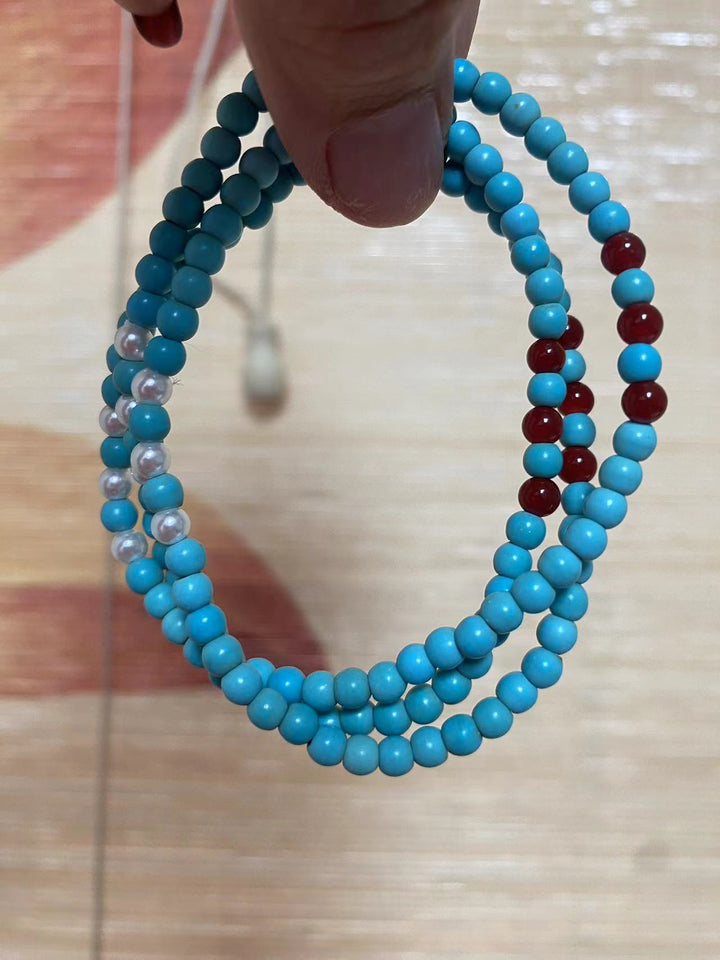 Tibetan 108 - Piece Optimized Turquoise Beads Meditation Energy Bracelet - BuddhaEnergyHealing