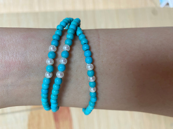 Tibetan 108 - Piece Optimized Turquoise Beads Meditation Energy Bracelet - BuddhaEnergyHealing