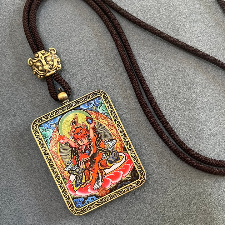 Tibetan Ethnic Thangka Pendant Protection Energy Necklace - BuddhaEnergyHealing
