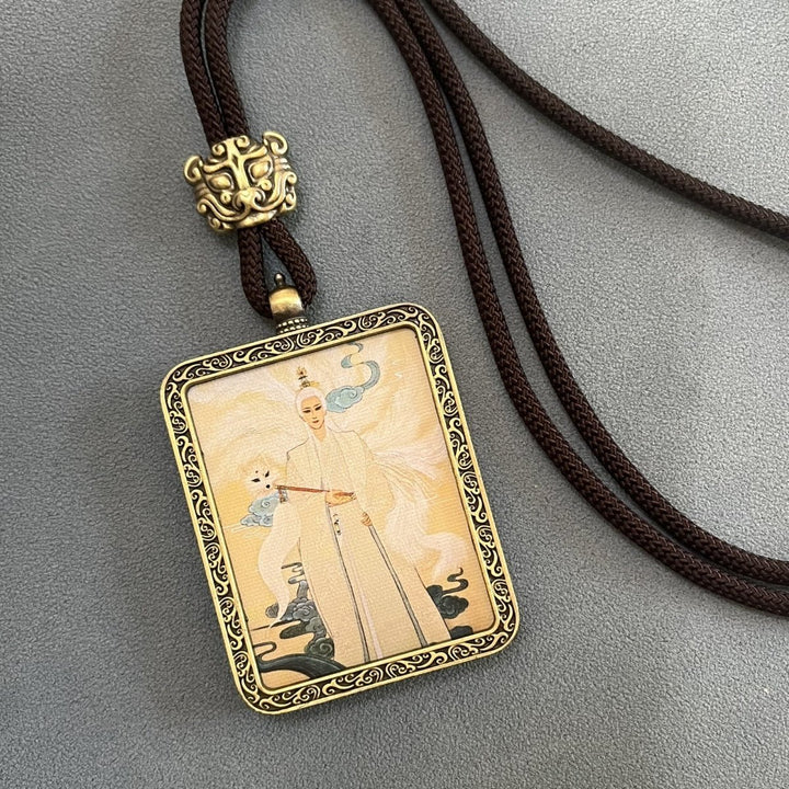 Tibetan Ethnic Thangka Pendant Protection Energy Necklace - BuddhaEnergyHealing