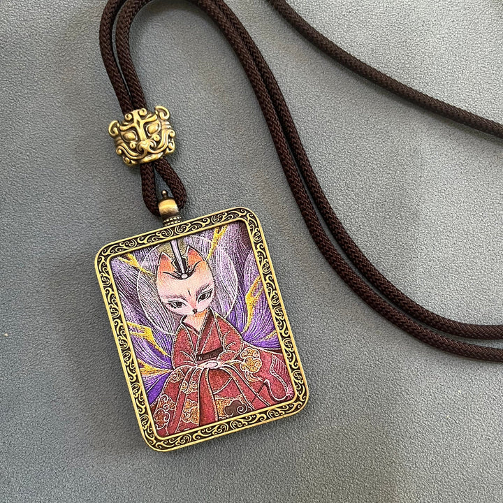 Tibetan Ethnic Thangka Pendant Protection Energy Necklace - BuddhaEnergyHealing