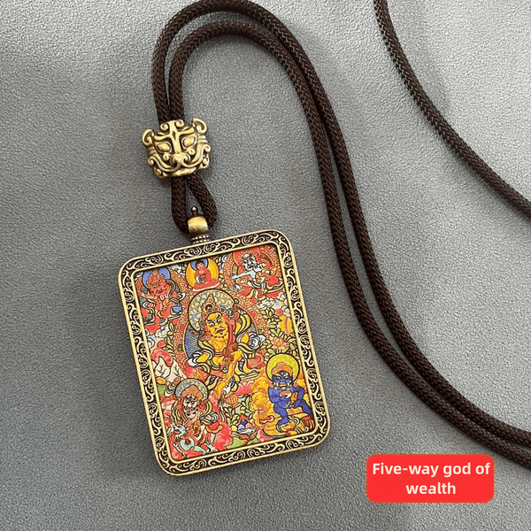 Tibetan Ethnic Thangka Pendant Protection Energy Necklace - BuddhaEnergyHealing
