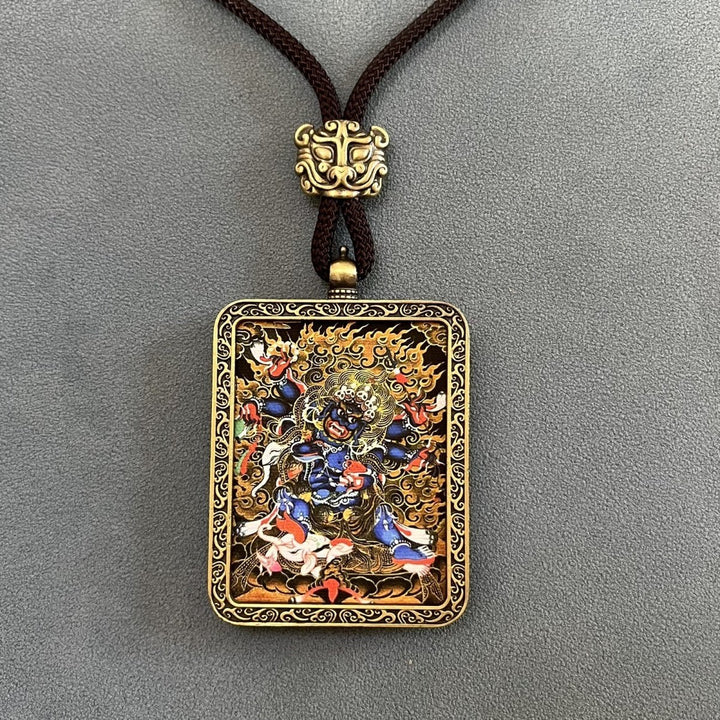 Tibetan Ethnic Thangka Pendant Protection Energy Necklace - BuddhaEnergyHealing