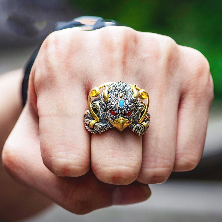 Tibetan Golden Wing Dapeng Bird Ring Protection Energy - BuddhaEnergyHealing