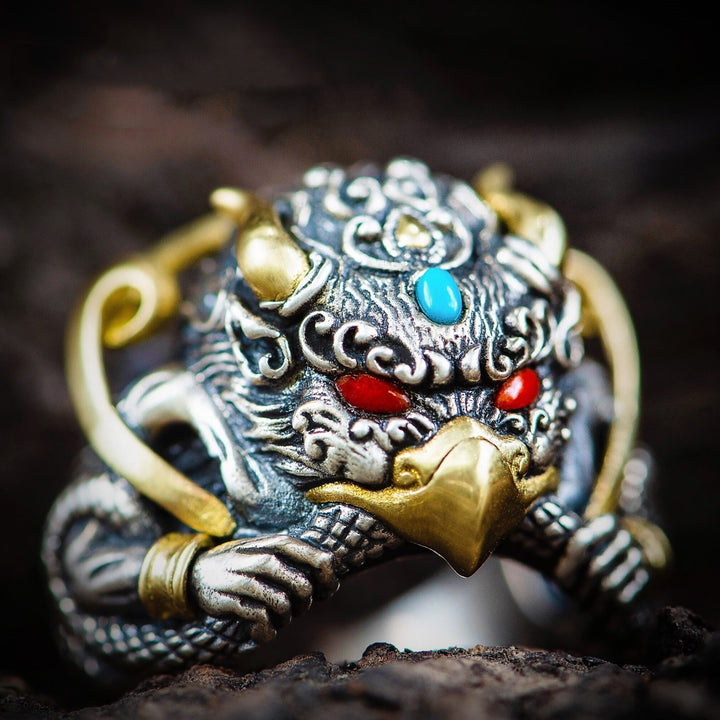 Tibetan Golden Wing Dapeng Bird Ring Protection Energy - BuddhaEnergyHealing