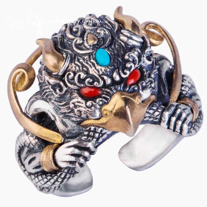 Tibetan Golden Wing Dapeng Bird Ring Protection Energy - BuddhaEnergyHealing