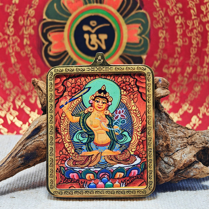 Tibetan Hand - painted Zaki Ram Medicine Buddha Yellow and Black Wealth God Thangka - BuddhaEnergyHealing