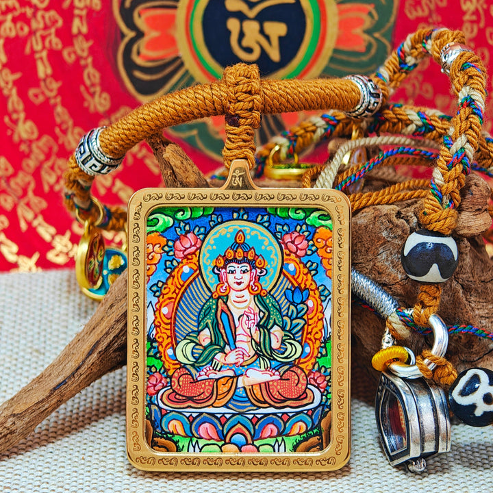 Tibetan Hand - painted Zaki Ram Medicine Buddha Yellow and Black Wealth God Thangka - BuddhaEnergyHealing