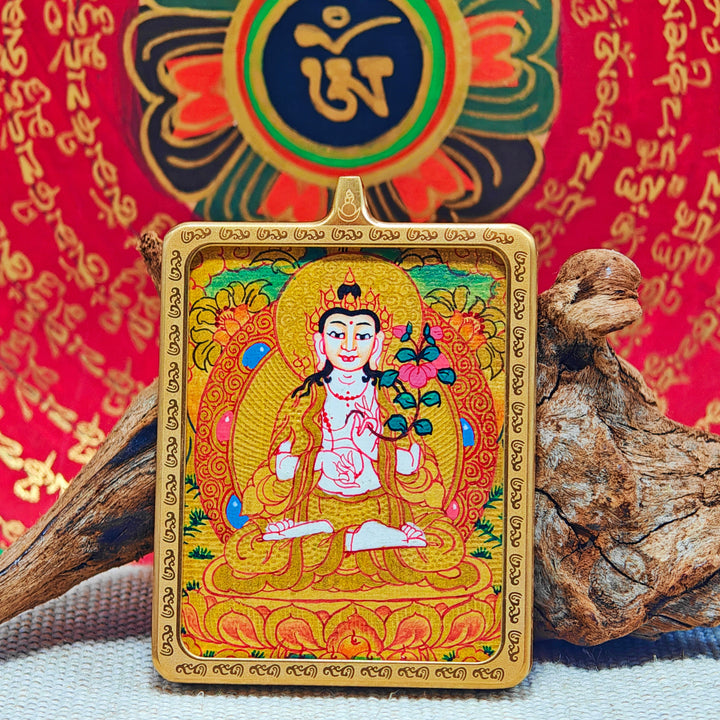 Tibetan Hand - painted Zaki Ram Medicine Buddha Yellow and Black Wealth God Thangka - BuddhaEnergyHealing