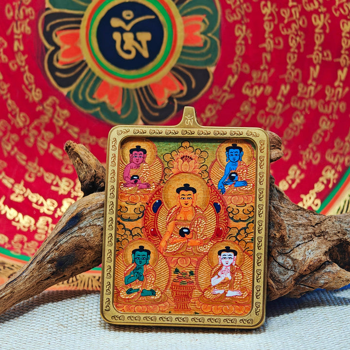 Tibetan Hand - painted Zaki Ram Medicine Buddha Yellow and Black Wealth God Thangka - BuddhaEnergyHealing