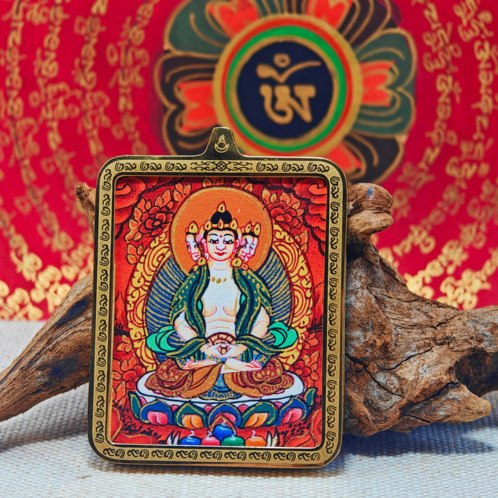 Tibetan Hand - painted Zaki Ram Medicine Buddha Yellow and Black Wealth God Thangka - BuddhaEnergyHealing