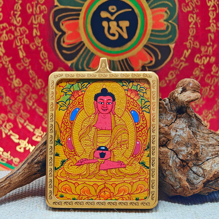 Tibetan Hand - painted Zaki Ram Medicine Buddha Yellow and Black Wealth God Thangka - BuddhaEnergyHealing