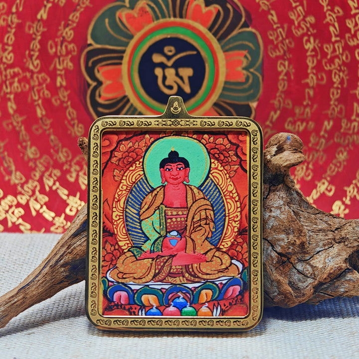 Tibetan Hand - painted Zaki Ram Medicine Buddha Yellow and Black Wealth God Thangka - BuddhaEnergyHealing