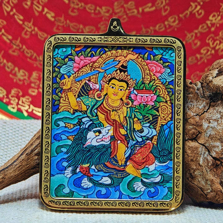Tibetan Hand - painted Zaki Ram Medicine Buddha Yellow and Black Wealth God Thangka - BuddhaEnergyHealing