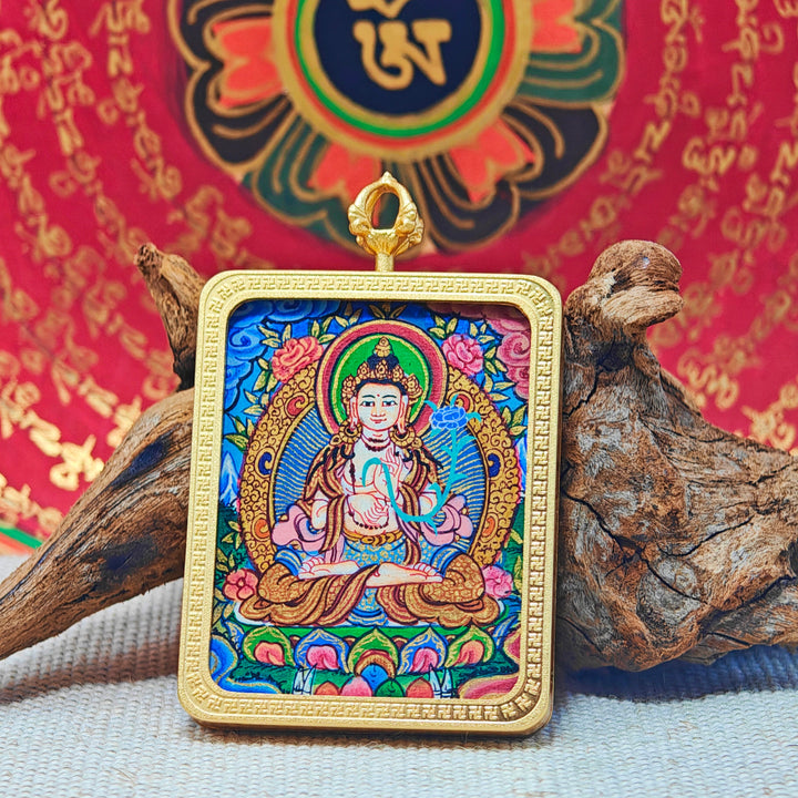 Tibetan Hand - painted Zaki Ram Medicine Buddha Yellow and Black Wealth God Thangka - BuddhaEnergyHealing