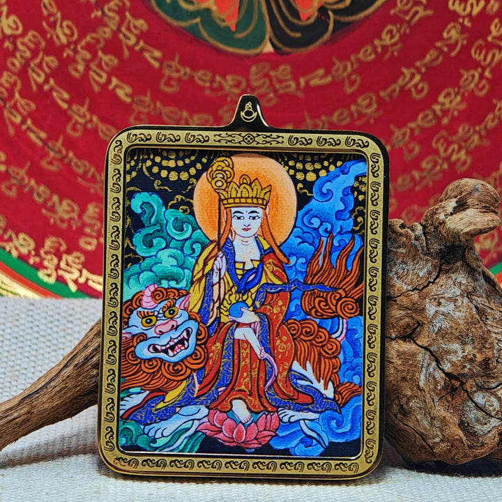 Tibetan Hand - painted Zaki Ram Medicine Buddha Yellow and Black Wealth God Thangka - BuddhaEnergyHealing
