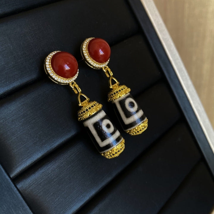 Tibetan High - End Women's Protection Earrings - BuddhaEnergyHealing