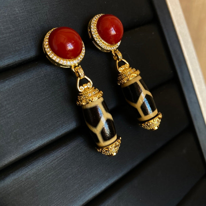 Tibetan High - End Women's Protection Earrings - BuddhaEnergyHealing
