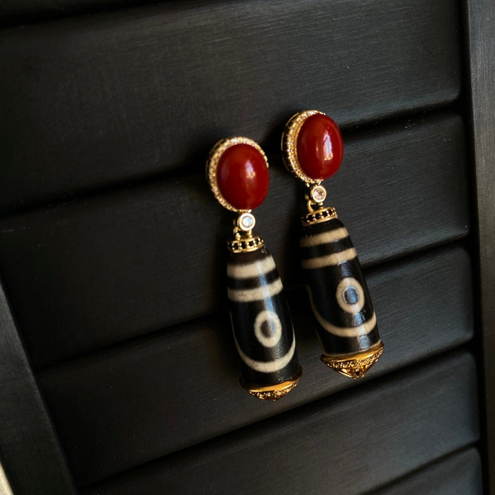 Tibetan High - End Women's Protection Earrings - BuddhaEnergyHealing
