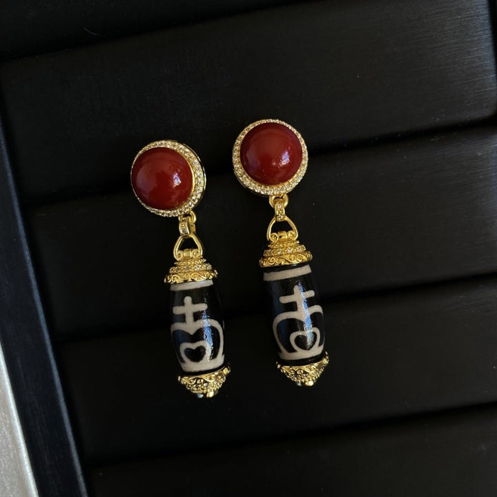 Tibetan High - End Women's Protection Earrings - BuddhaEnergyHealing