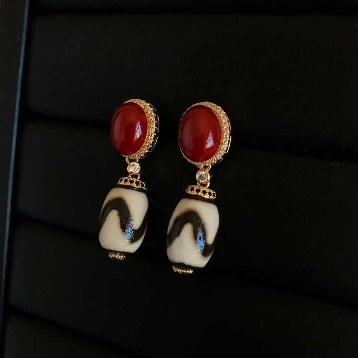 Tibetan High - End Women's Protection Earrings - BuddhaEnergyHealing