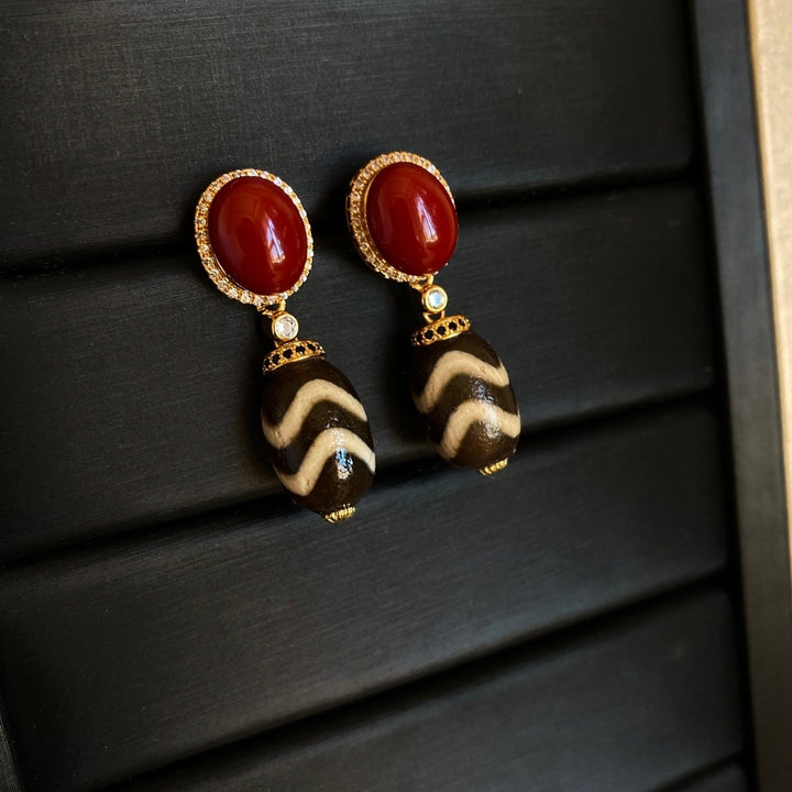 Tibetan High - End Women's Protection Earrings - BuddhaEnergyHealing
