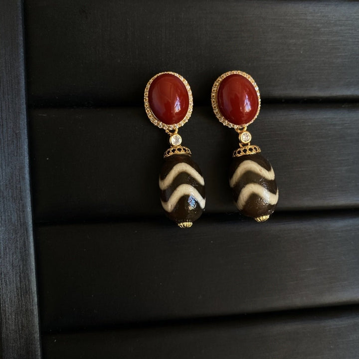 Tibetan High - End Women's Protection Earrings - BuddhaEnergyHealing