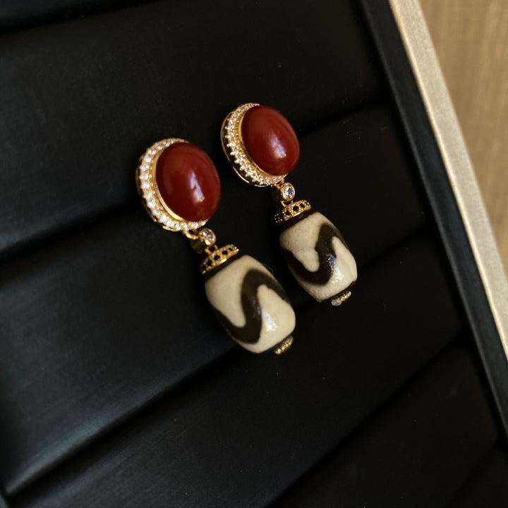 Tibetan High - End Women's Protection Earrings - BuddhaEnergyHealing