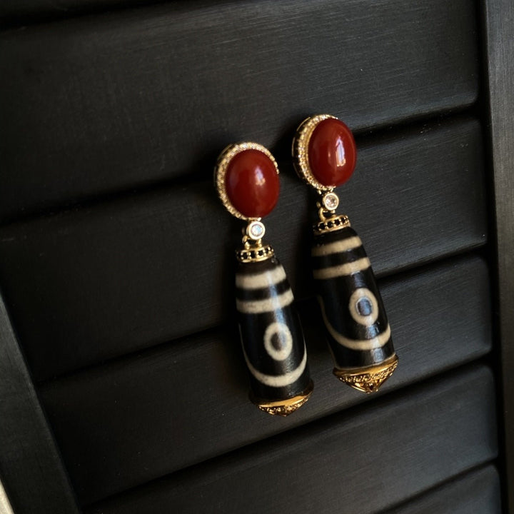 Tibetan High - End Women's Protection Earrings - BuddhaEnergyHealing