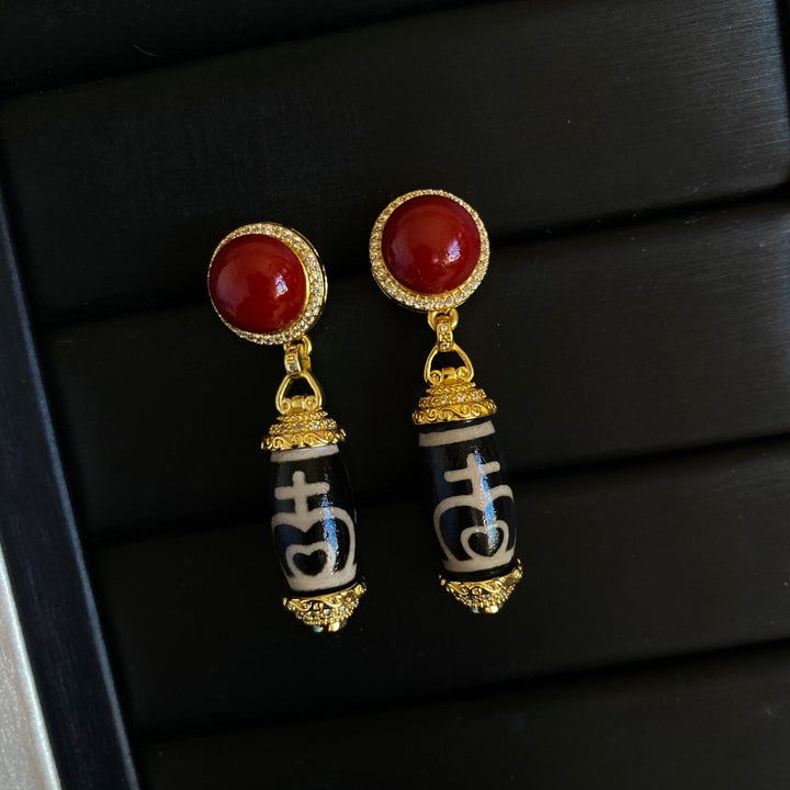 Tibetan High - End Women's Protection Earrings - BuddhaEnergyHealing