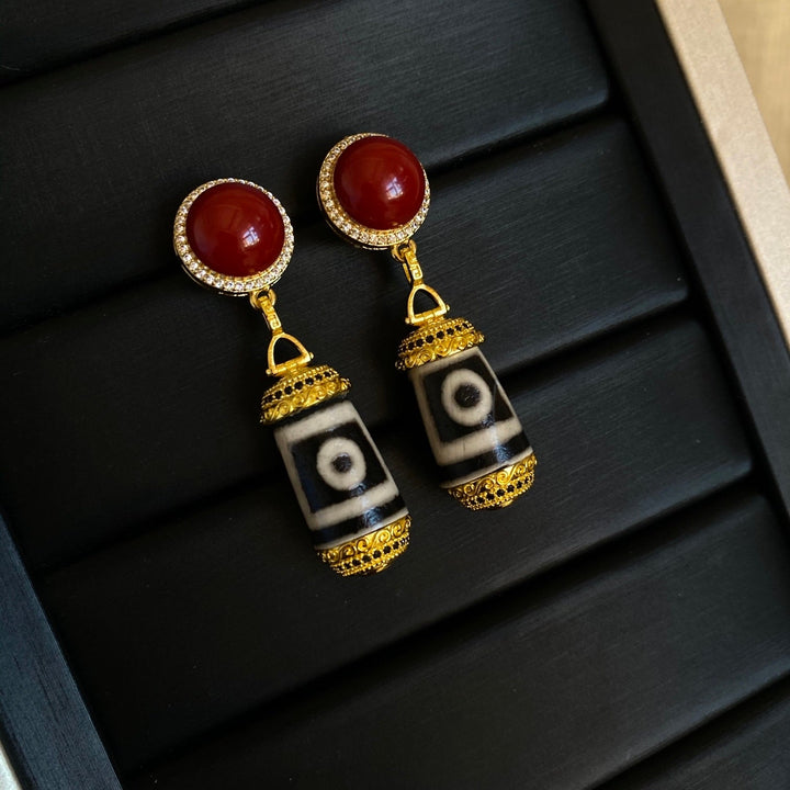 Tibetan High - End Women's Protection Earrings - BuddhaEnergyHealing