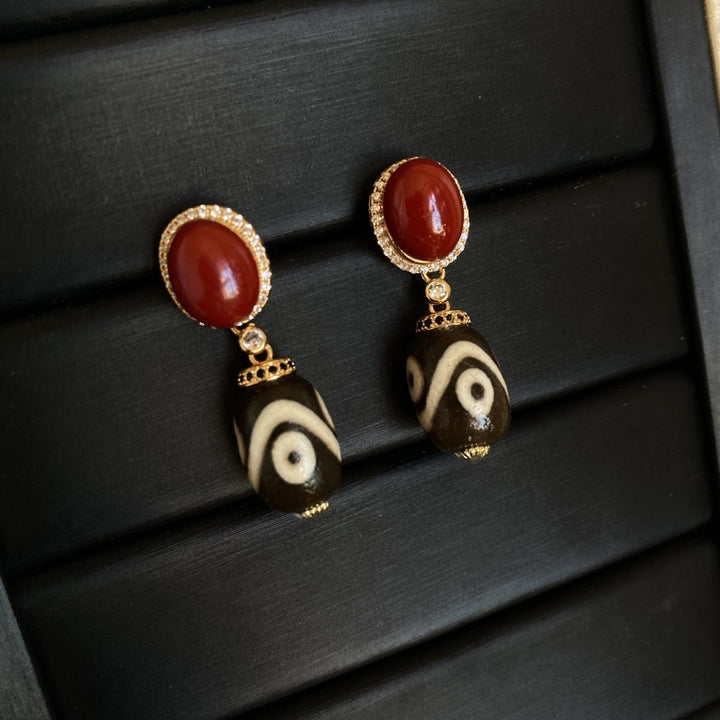 Tibetan High - End Women's Protection Earrings - BuddhaEnergyHealing