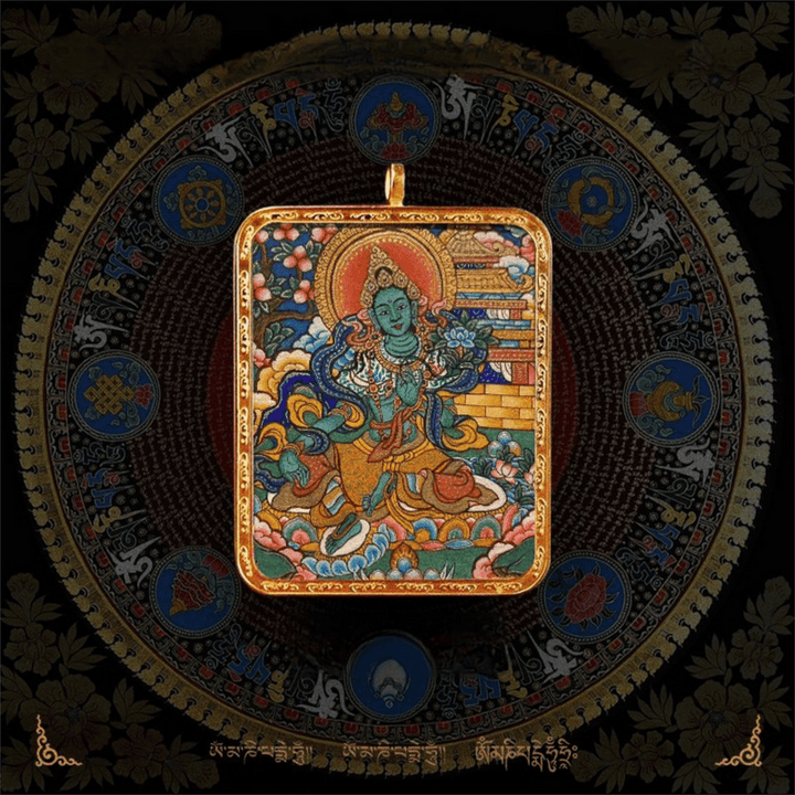 Tibetan Natural Pigment Pure Hand - painted Thangka Meditation Pendant - BuddhaEnergyHealing