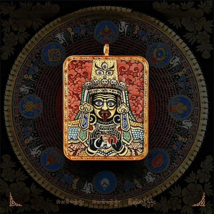 Tibetan Natural Pigment Pure Hand - painted Thangka Meditation Pendant - BuddhaEnergyHealing