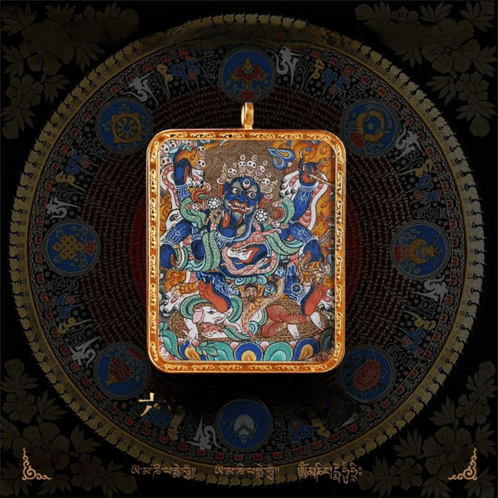 Tibetan Natural Pigment Pure Hand - painted Thangka Meditation Pendant - BuddhaEnergyHealing