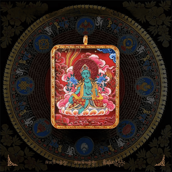 Tibetan Natural Pigment Pure Hand - painted Thangka Meditation Pendant - BuddhaEnergyHealing