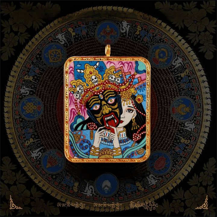 Tibetan Natural Pigment Pure Hand - painted Thangka Meditation Pendant - BuddhaEnergyHealing