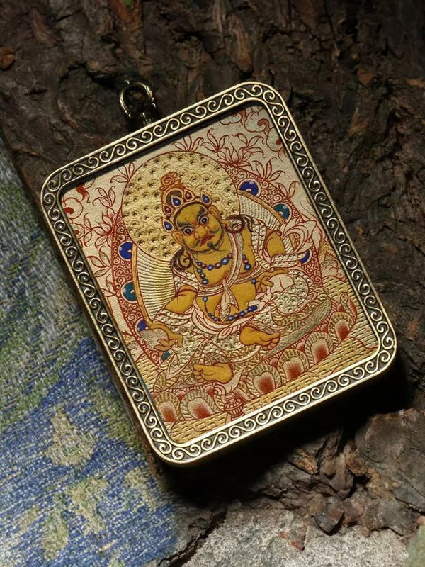 Tibetan Natural Pigment Pure Hand - painted Thangka Meditation Pendant - BuddhaEnergyHealing