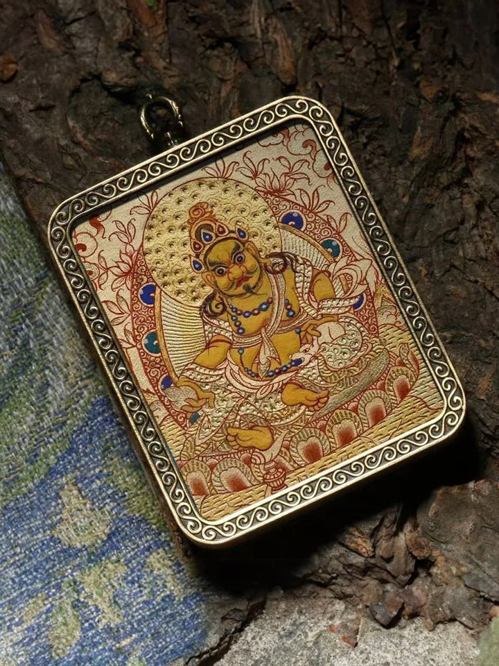 Tibetan Natural Pigment Pure Hand - painted Thangka Meditation Pendant - BuddhaEnergyHealing
