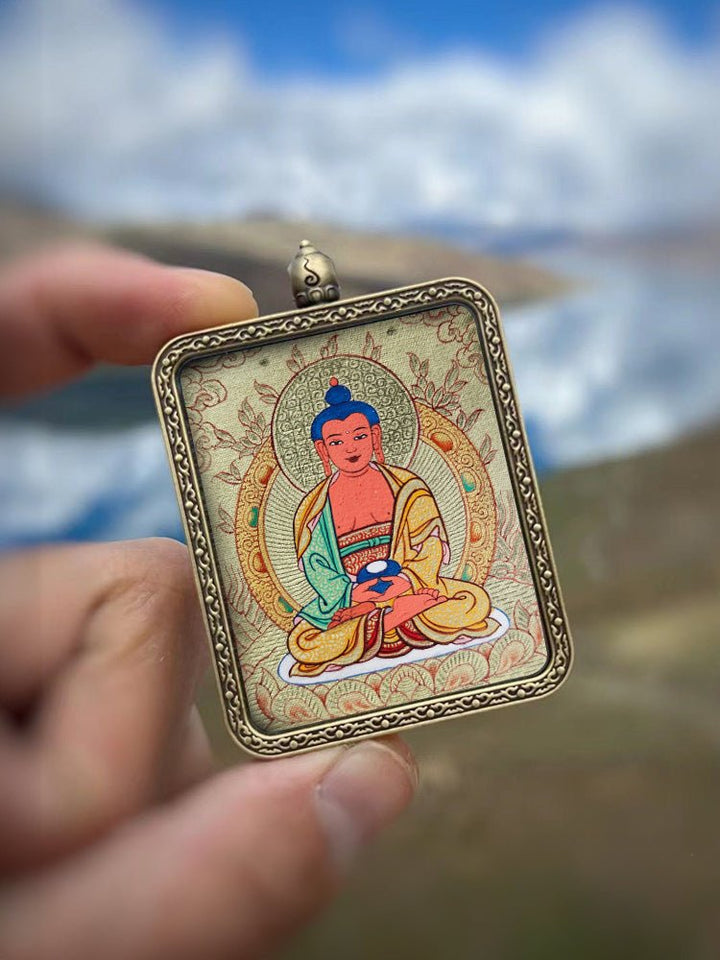 Tibetan Natural Pigment Pure Hand - painted Thangka Meditation Pendant - BuddhaEnergyHealing