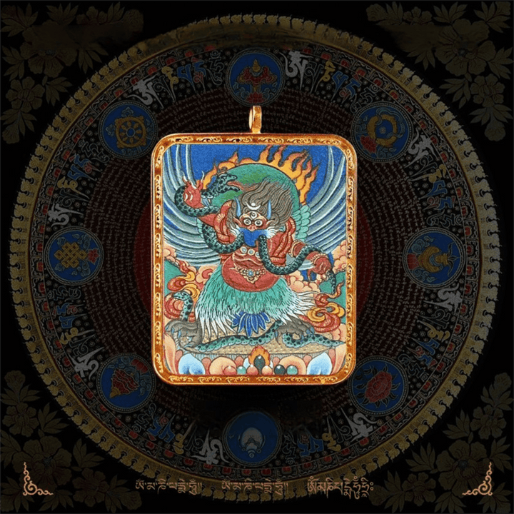 Tibetan Natural Pigment Pure Hand - painted Thangka Meditation Pendant - BuddhaEnergyHealing