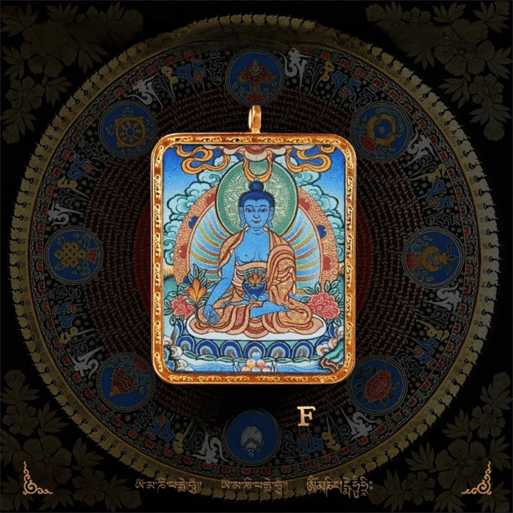 Tibetan Natural Pigment Pure Hand - painted Thangka Meditation Pendant - BuddhaEnergyHealing