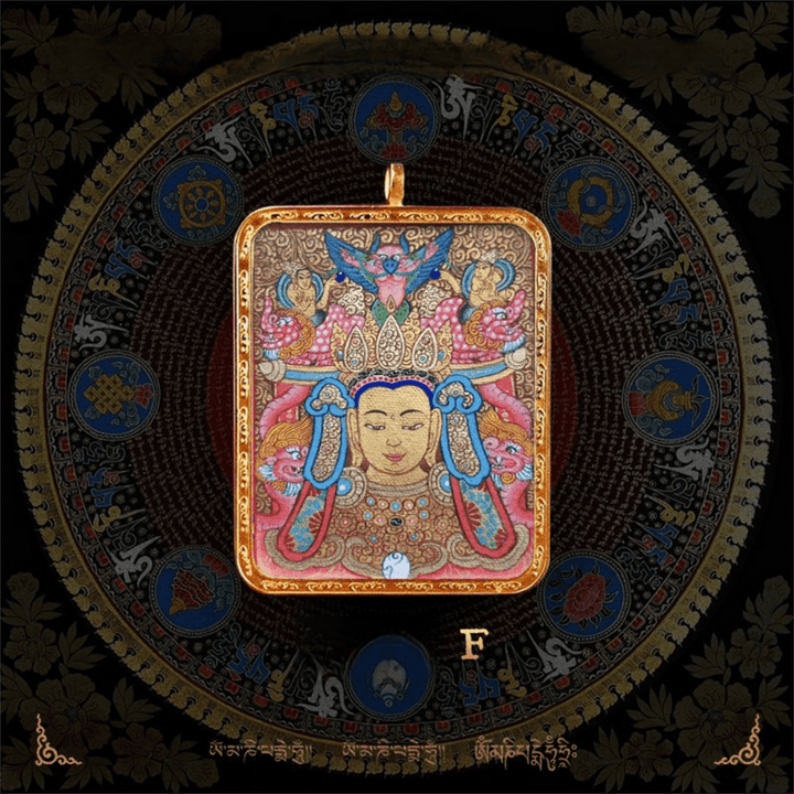 Tibetan Natural Pigment Pure Hand - painted Thangka Meditation Pendant - BuddhaEnergyHealing