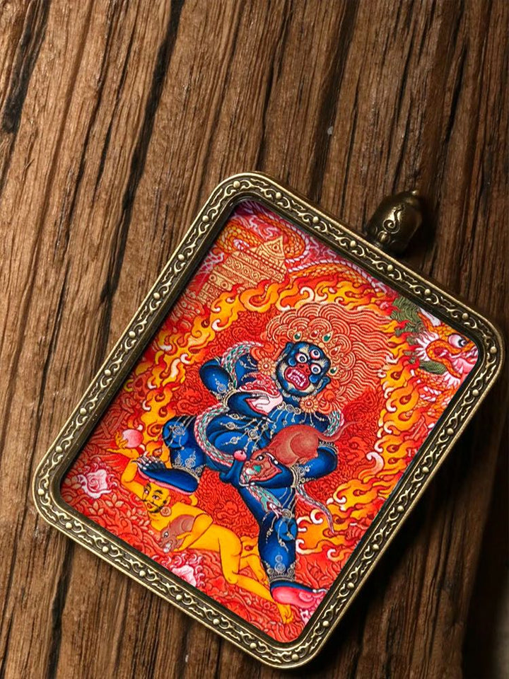 Tibetan Natural Pigment Pure Hand - painted Thangka Meditation Pendant - BuddhaEnergyHealing