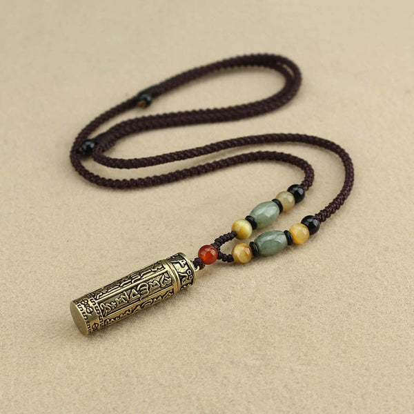 Tibetan Open Brass Niche for a Statue of the Buddha Pendant Necklace - BuddhaEnergyHealing