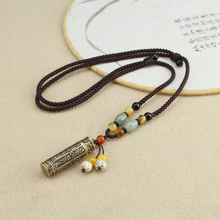 Tibetan Open Brass Niche for a Statue of the Buddha Pendant Necklace - BuddhaEnergyHealing